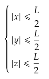 Система неравенств куба длинной стороны L и расположенного в центре